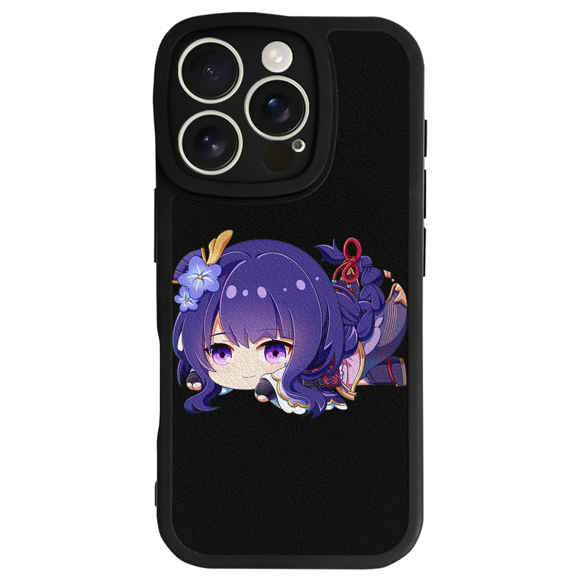 げんし神 雷電将軍 らいでんしょうぐん genshin Raiden Shogun 【iPhone 16シリーズ対応】シリコンスマホケース（レザー調） 材質：シリコン